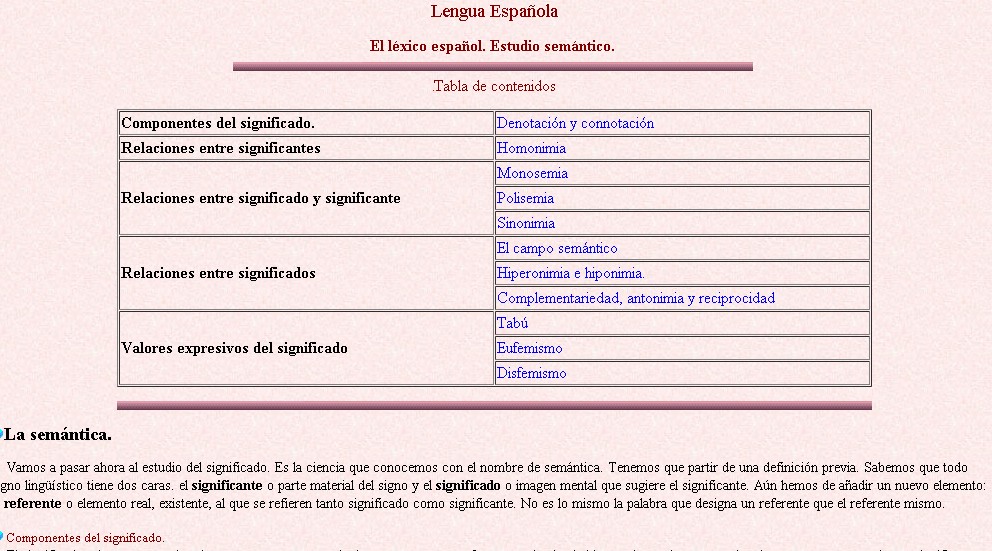 El léxico español. Estudio semántico | Recurso educativo 33321