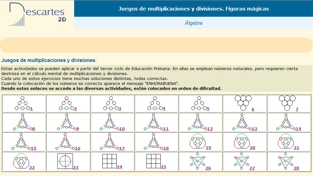 Juego de multiplicaiones y divisiones | Recurso educativo 36640