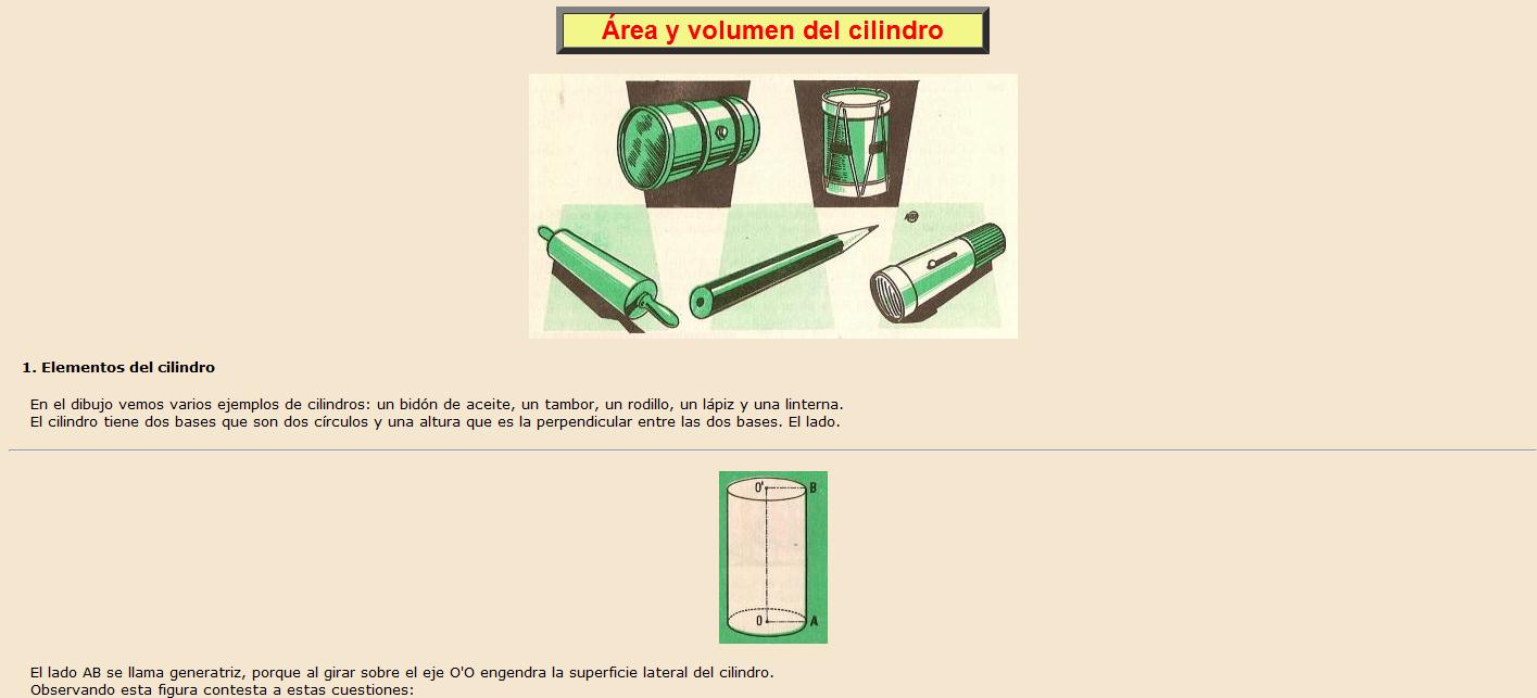 Área y volumen del cilindro | Recurso educativo 38132
