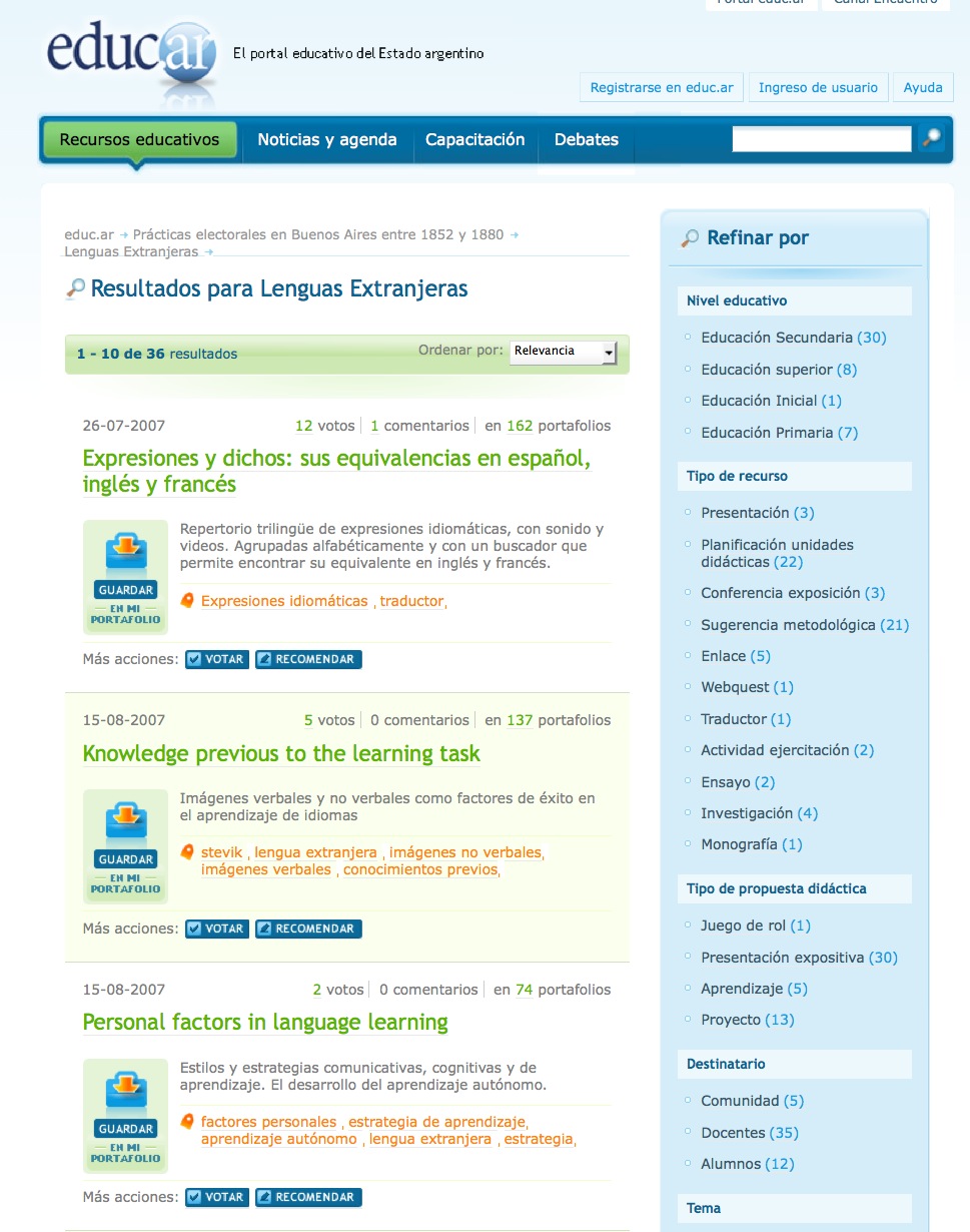 Educ.ar, el portal educativo del Estado argentino: recursos para Lenguas Extranjeras | Recurso educativo 43703