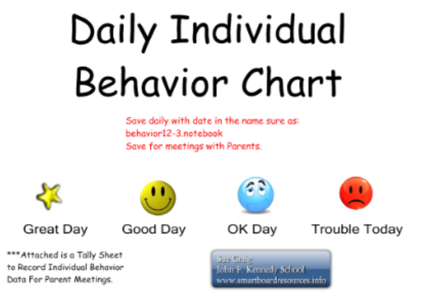 Individual behaviour chart | Recurso educativo 45449