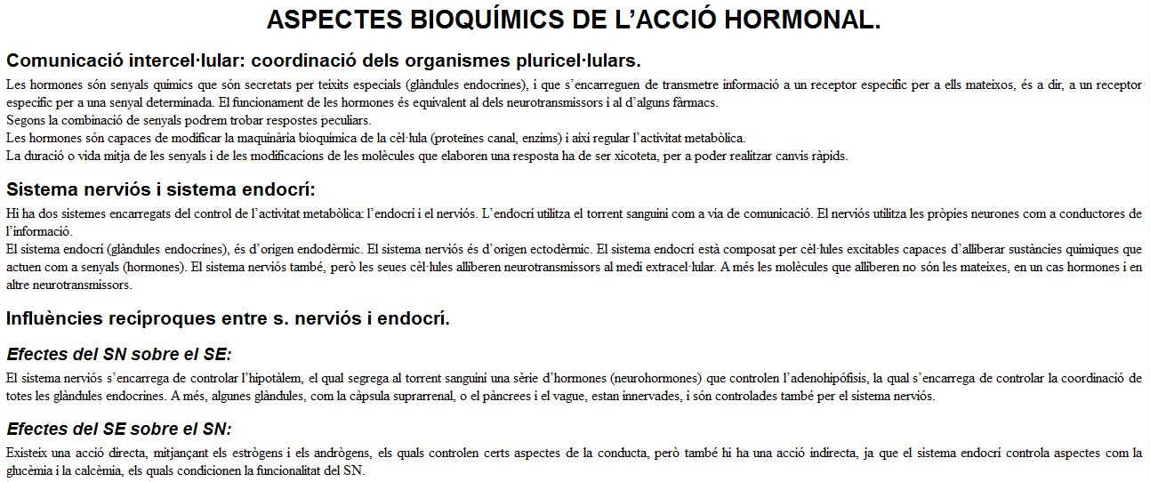 Bioquímica de l'acció hormonal | Recurso educativo 49077