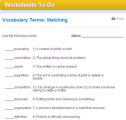 Print vocabulary terms: Matching | Recurso educativo 68777