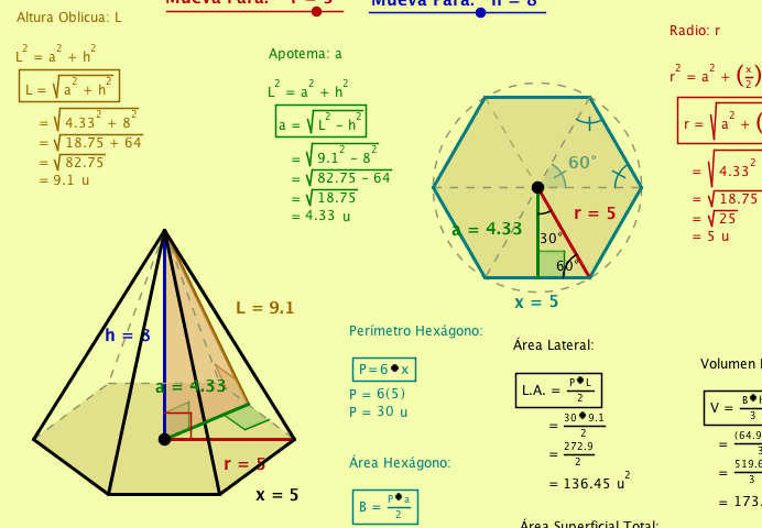 Como calcular el apotema de un hexágono