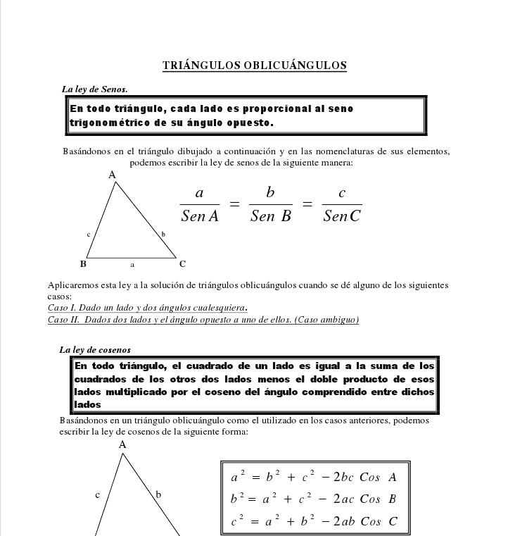 Resolución de triángulos | Recurso educativo 91295
