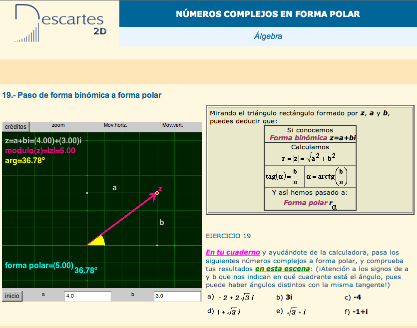 Formas trigonométrica y polar de un complejo | Recurso educativo 91303