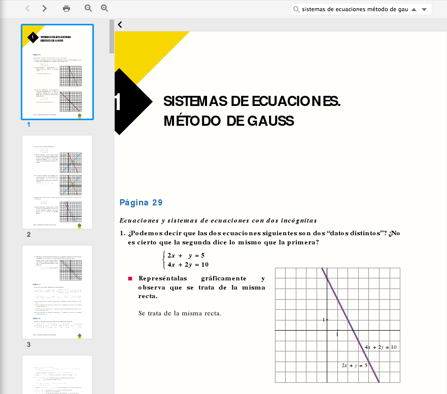 Sistemas de ecuaciones. Método de Gauss | Recurso educativo 90566