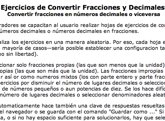 Convertir fracciones en números decimales. | Recurso educativo 95592 ...