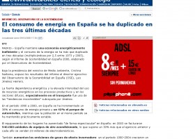 El consumo de energía en España se ha duplicado en las tres últimas décadas | Recurso educativo 32464