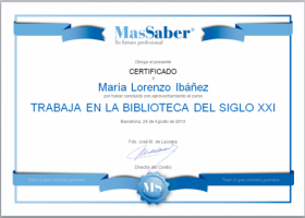 Curso de Trabaja en la Biblioteca del Siglo XXI | MasSaber | Recurso educativo 114042