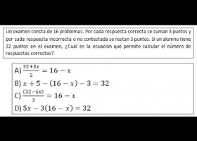 Plantear un problema con ecuaciones 5. Guía para examen preparatoria. | Recurso educativo 748043