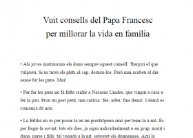 Consells del Papa Francesc en relació al matrimoni i la família | Recurso educativo 750780