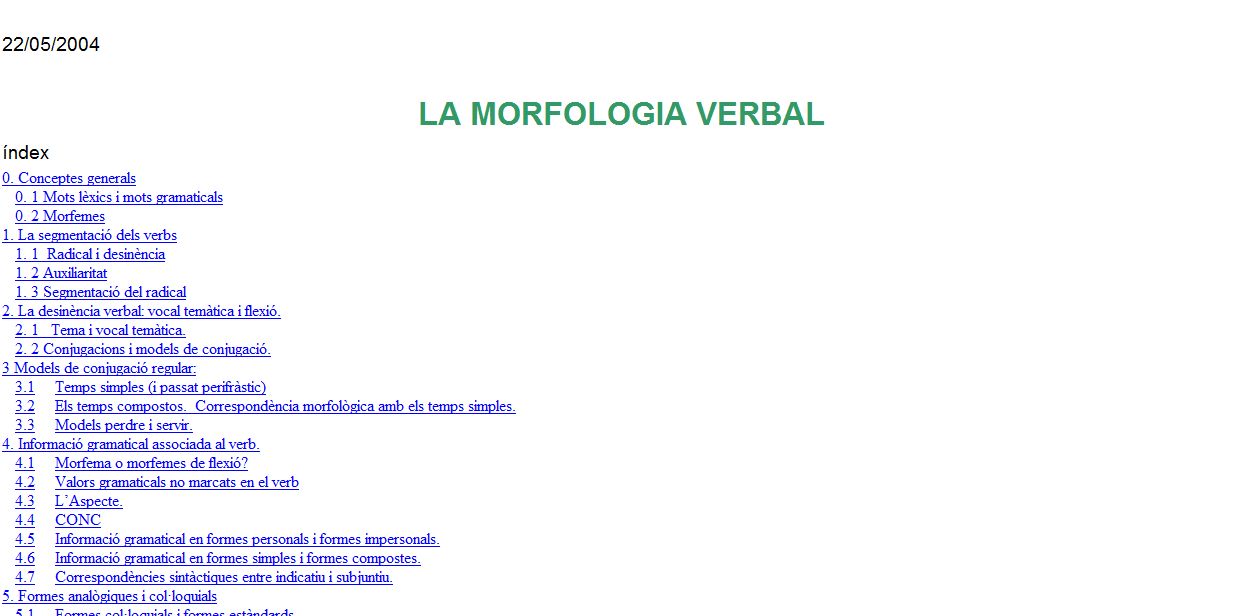 La morfologia verbal | Recurso educativo 35086