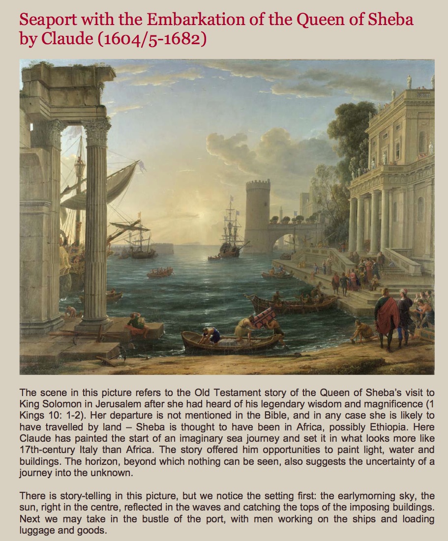 Painting: Seaport with the Embarkation of the Queen of Sheba | Recurso educativo 39534