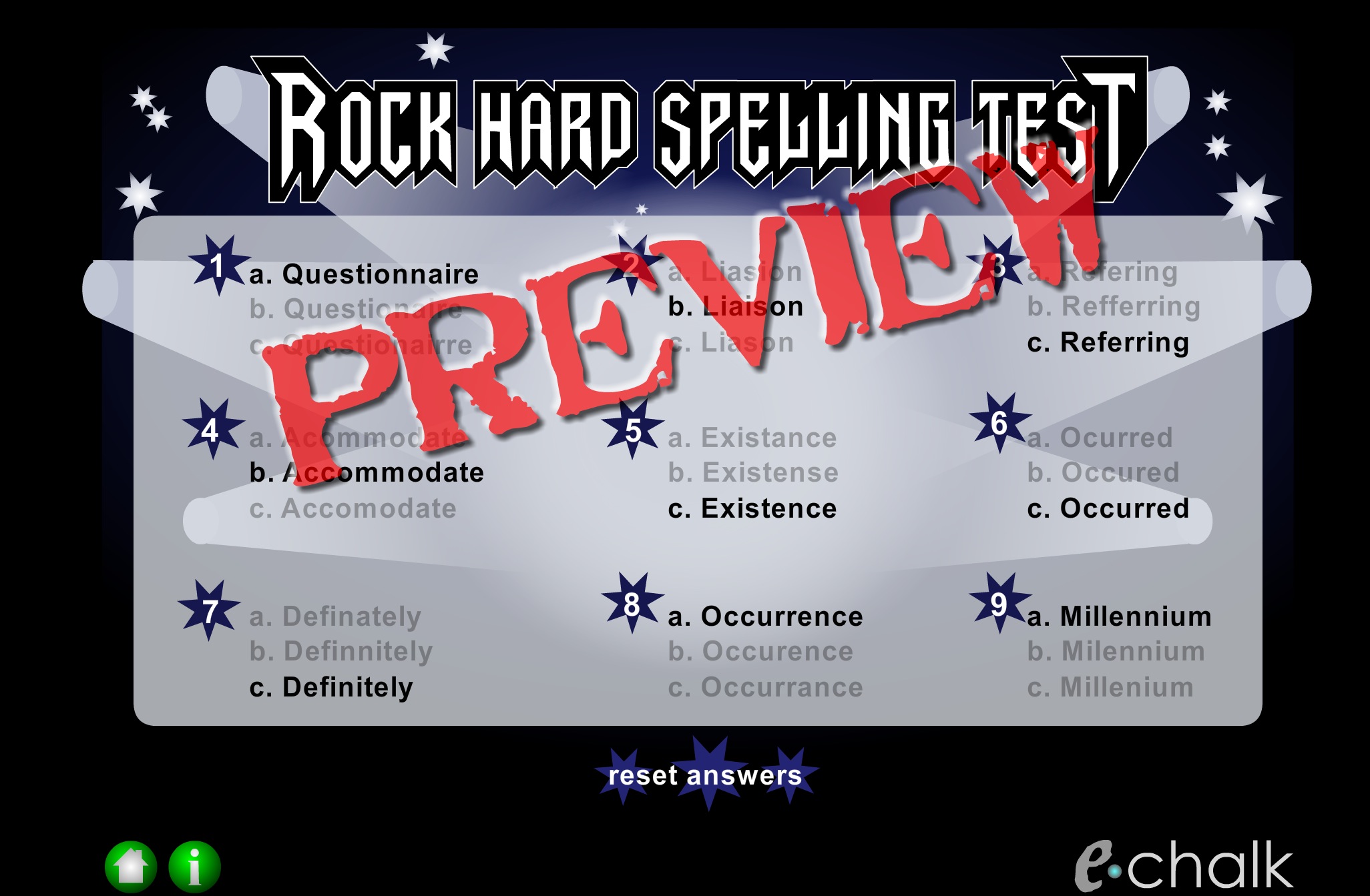 Rock Hard spelling test | Recurso educativo 42016