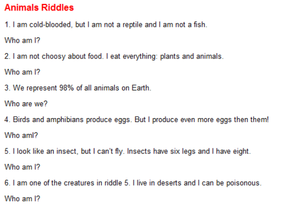 Animals riddles | Recurso educativo 45648