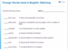 Foreign words used In English: Matching | Recurso educativo 68788