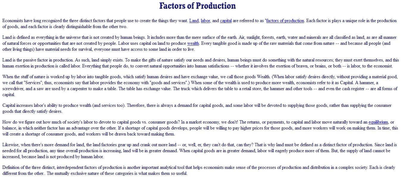 Factors of Production | Recurso educativo 89075