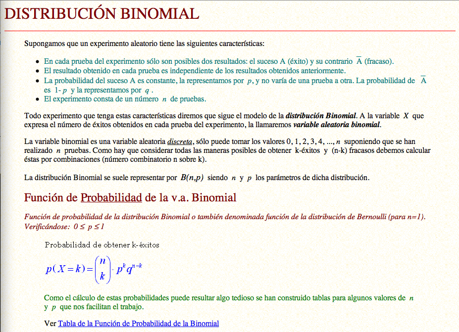Distribución binomial | Recurso educativo 92324 - Tiching